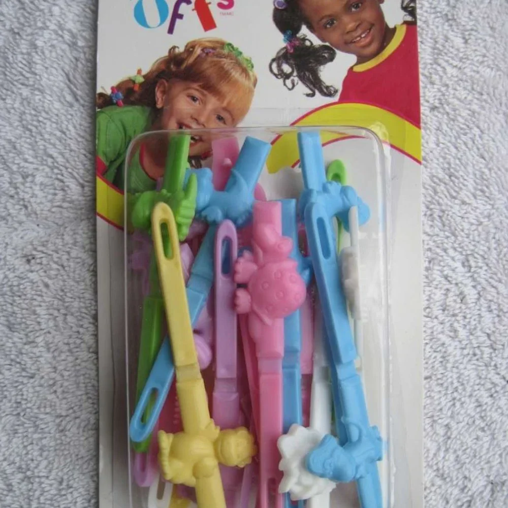20 Goody Girls Show Offs Plastic Dinosaur Tight Hair Barrettes Secure Pin Pastel
